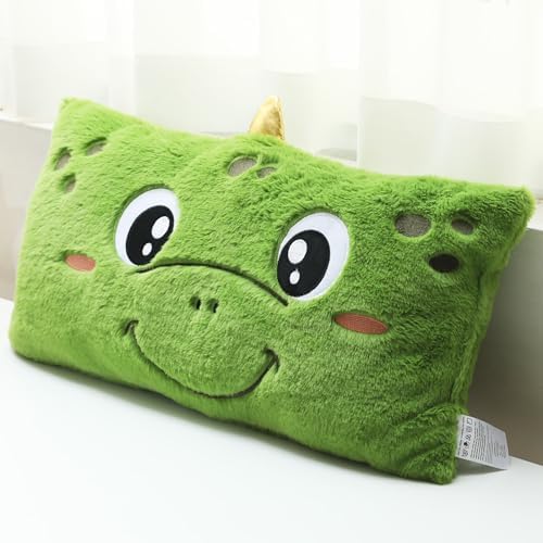 Snugtown Dinosaur Plush Lumbar Pillow - 12x24 Inches Green