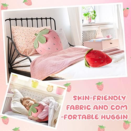 Juexica 2 Pcs Strawberry Plush Pillows Kawaii Decor