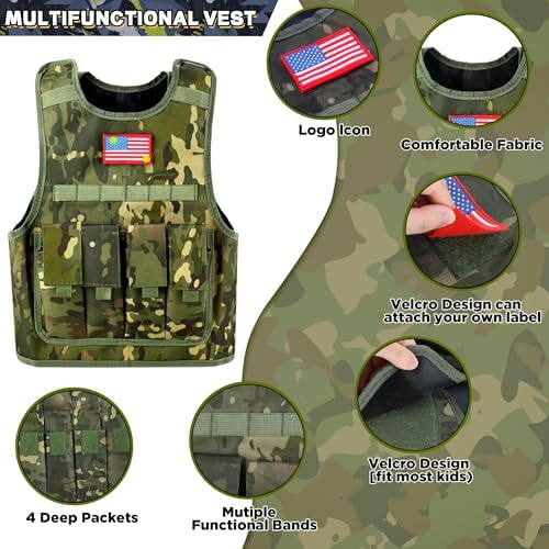 Metemot Kids Army Costume Set for Halloween
