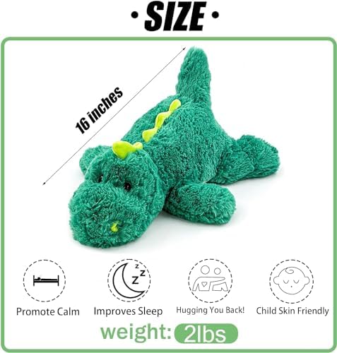 YOUBLEK 20 Weighted Plush Toy Dinosaur 4 Pounds Hugging Pillow