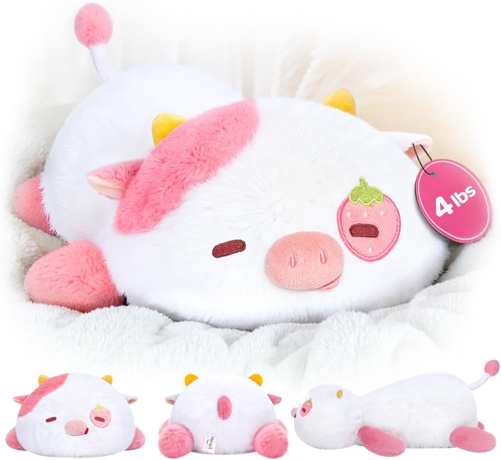Mewaii Weighted Strawberry Cow Plush 40 Lbs