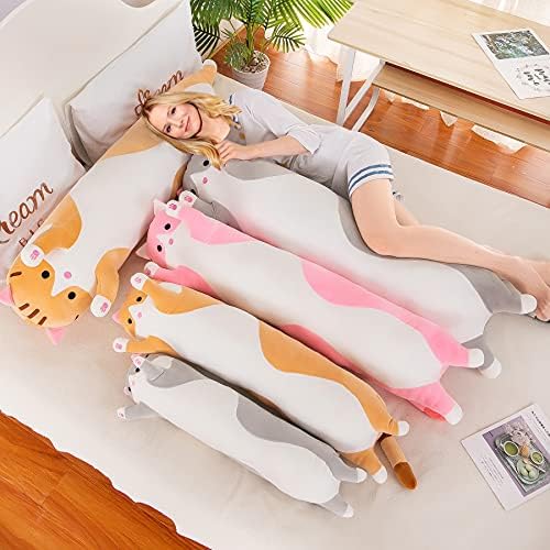 Cute Cat Plush Body Pillow 59 Inch Soft Sleeping Pillow