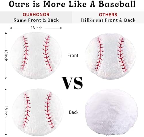 OurHonor 18 Inch Baseball Plush Pillow Toy
