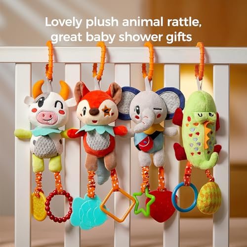 TUMAMA 4 Pack Baby Sensory Plush Toys