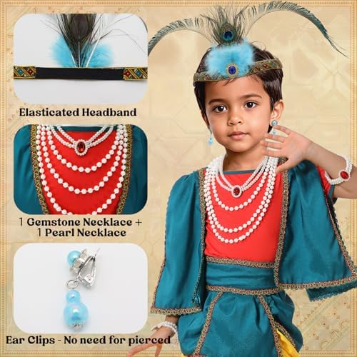Ezuwail Krishna Costume for Baby Boy with Dhoti and Kurta Set