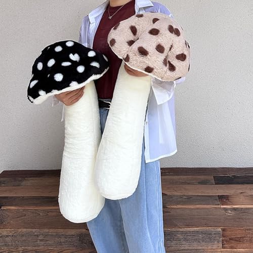 Hofun4U Mushroom Plush Pillow - 30 Inch Black