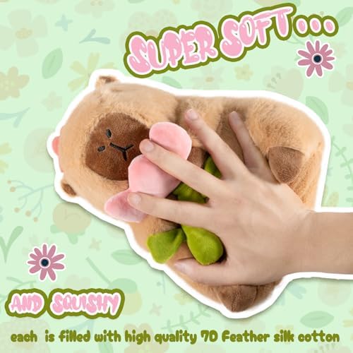 Flower Capybara Plush 11 Inch Cute Stuffed Animal Pillow