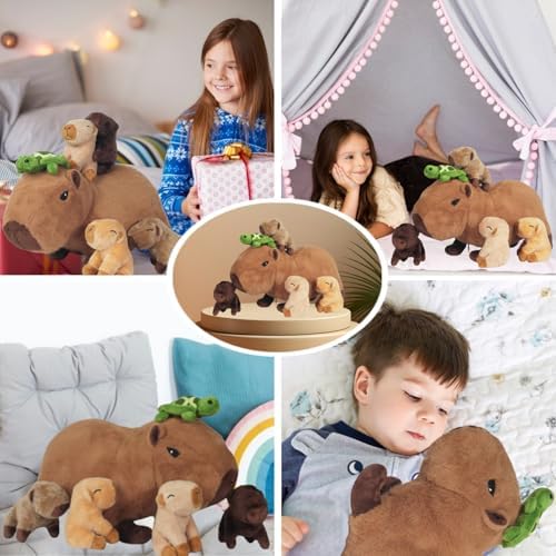 5 in 1 Capybara Plush Set with Zipper Pouch