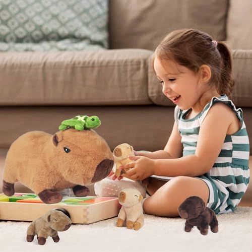5 in 1 Capybara Plush Set with Zipper Pouch