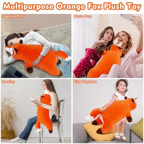 Cute Giant Orange Foxy Plush Pillow