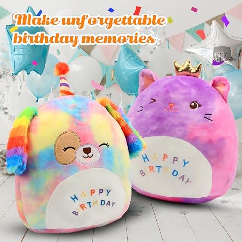 Easfan 12 Rainbow Birthday Dog Plush Pillow 1