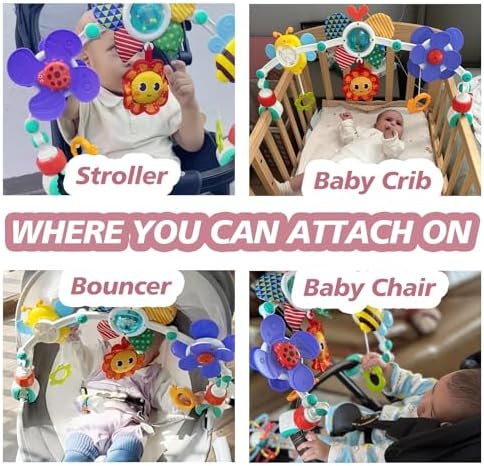 UTOPLIKEY Baby Activity Arch Toy with Rattles and Crinkles