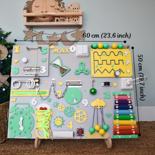 EasyBusy4kids Montessori Busy Board for 1-3 Year Olds