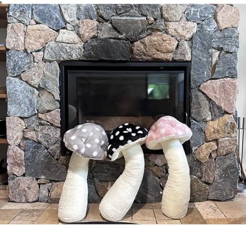 Hofun4U Mushroom Plush Pillow - 30 Inch Black
