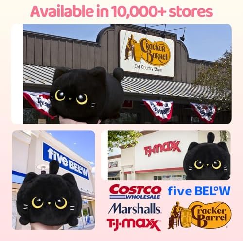 Soft Black Cat Plush Pillow Toy 8 Inch 1