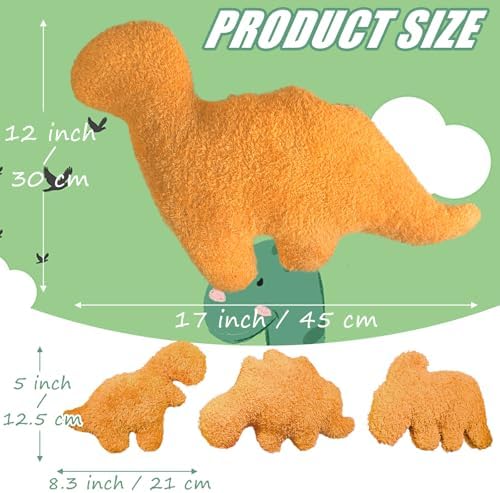 4 Pack Dino Nugget Pillow Set with Plush Toys