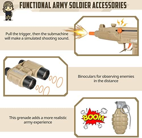 GIFTINBOX Kids Army Soldier Costume Set for Boys 3-12