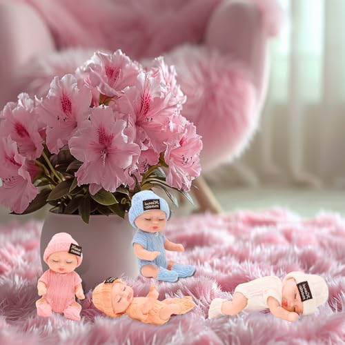 4 Inch Realistic Baby Dolls with Animal Clothes 4PCS