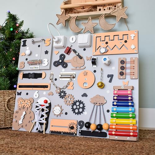 Big Busy Board Montessori Toddler Toy with Xylophone