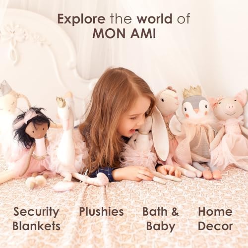 MON AMI Flower Rattle Set of 2 6 Inch Soft Plush Toys