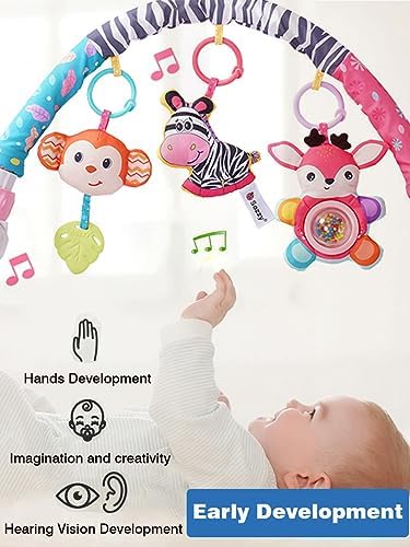 PauHami1ton Baby Mobile with Hanging Toys - Pink Zebra Design