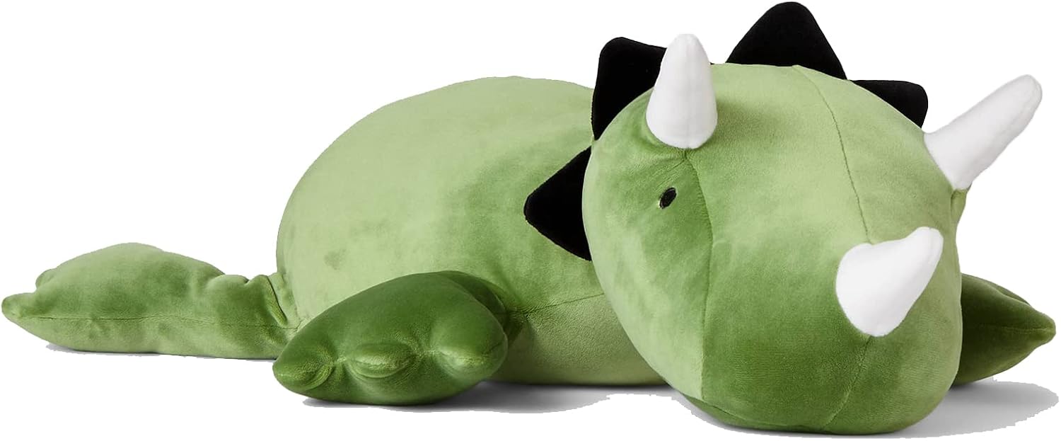 KOWSI Triceratops Weighted Plush Pillow - 16 Inch Dinosaur Snuggle Toy
