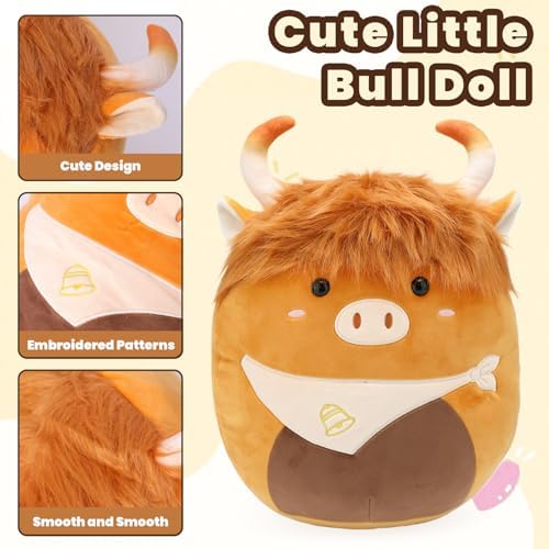 Highland Cow Plush Pillow Cute Stuffed Animal Toy