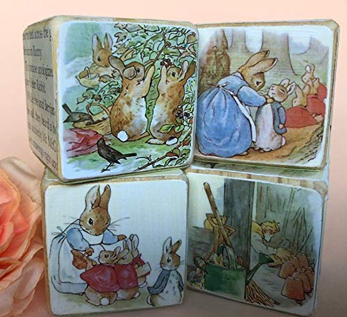Handmade Beatrix Potter Wooden Stacking Blocks