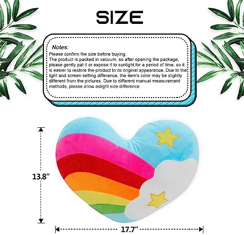 177 X 138 Heart Pillow Plush Toy with Rainbow Pattern