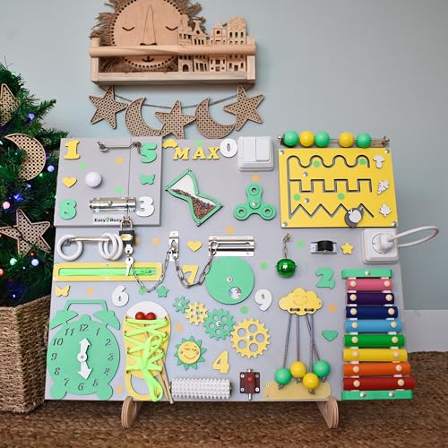 EasyBusy4kids Montessori Busy Board for 1-3 Year Olds