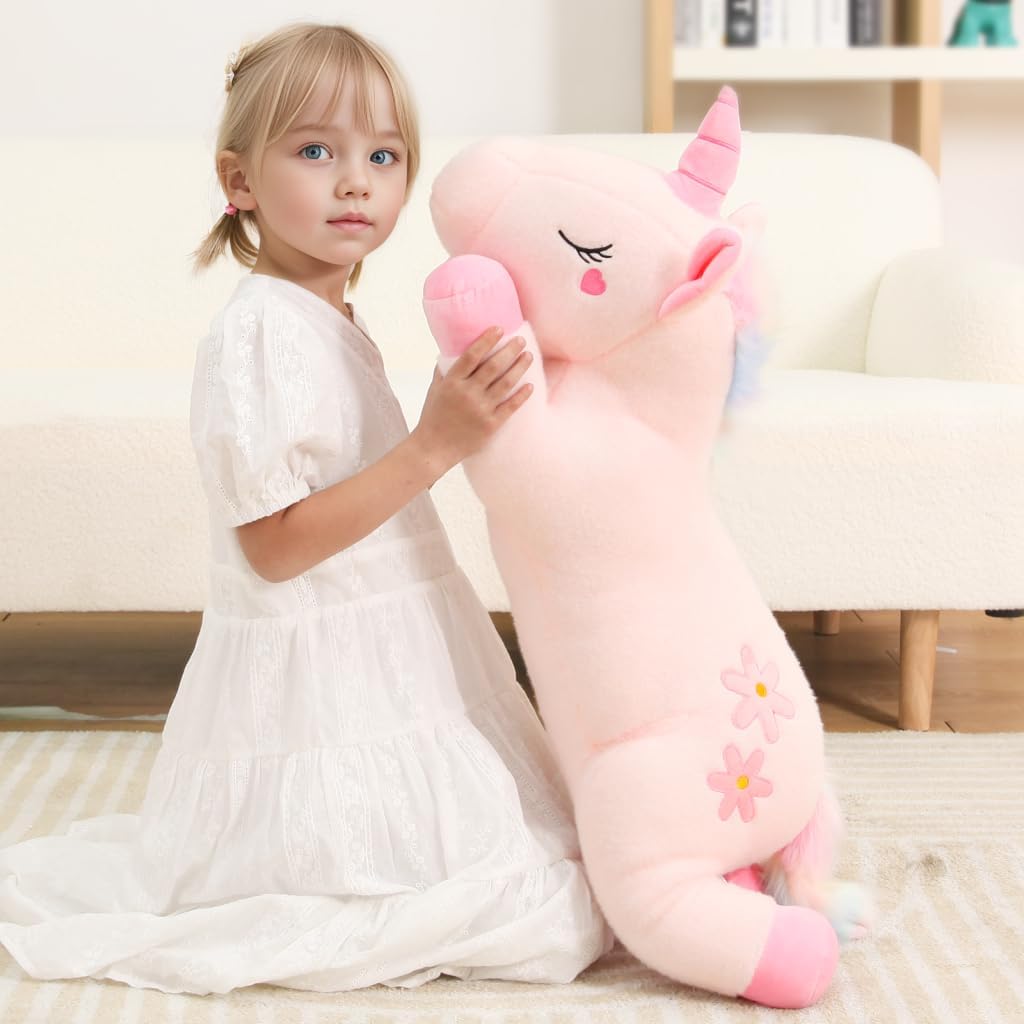 32 Inch Super Soft Pink Unicorn Plush Pillow