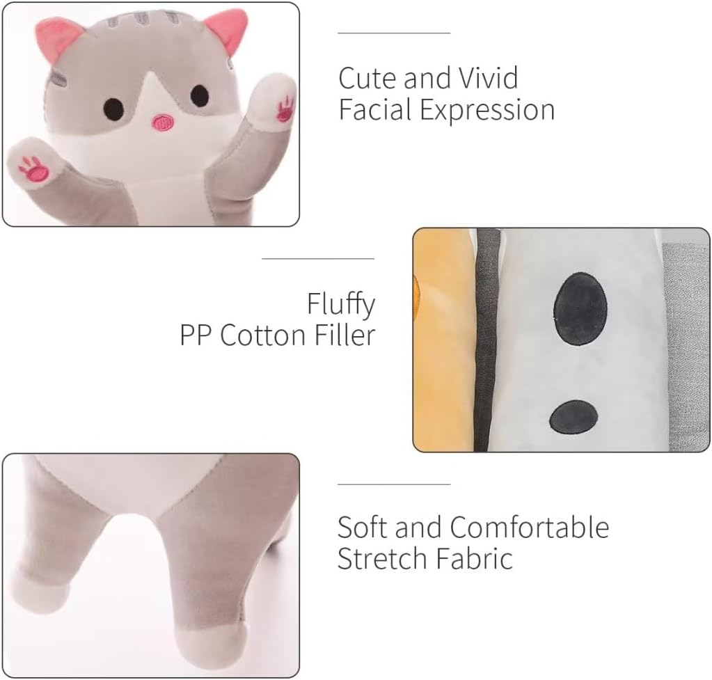 SHINUOER Long Pink Cat Plush Pillow 197 Inch