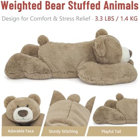 Niuniu Daddy 20 Inch Weighted Bear Plush for Adults Kids