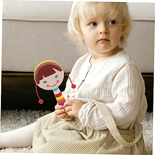 2pcs Musical Wooden Rattle for Babies with Soft Edges