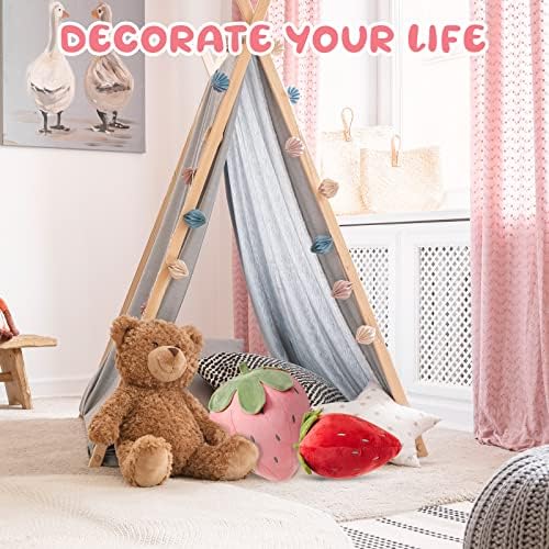 Juexica 2 Pcs Strawberry Plush Pillows Kawaii Decor