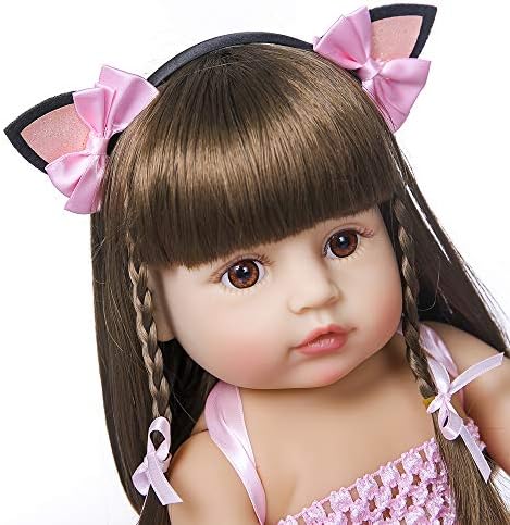 RXDOLL Reborn Baby Doll 22 Inches Waterproof with Pink Dress