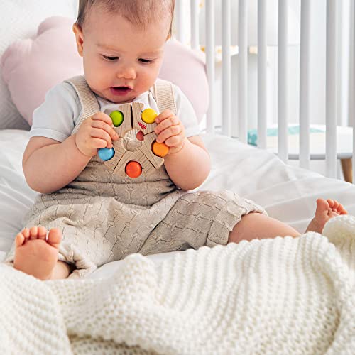 HABA Clutching Toy Ball Wheel Wooden Rattle