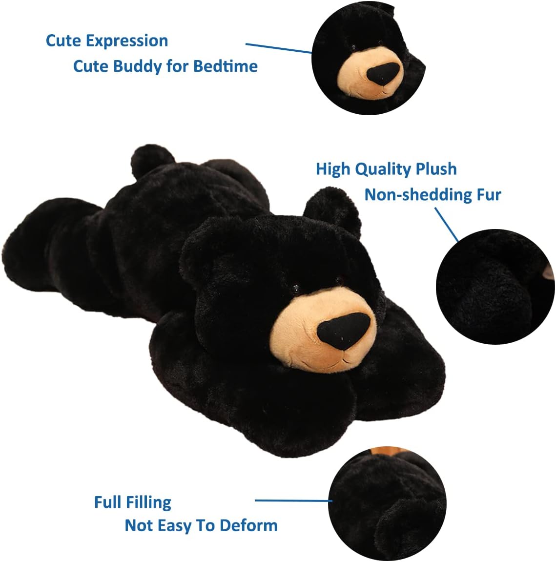 Doireum Weighted Black Bear Plush Toy 62 Lbs
