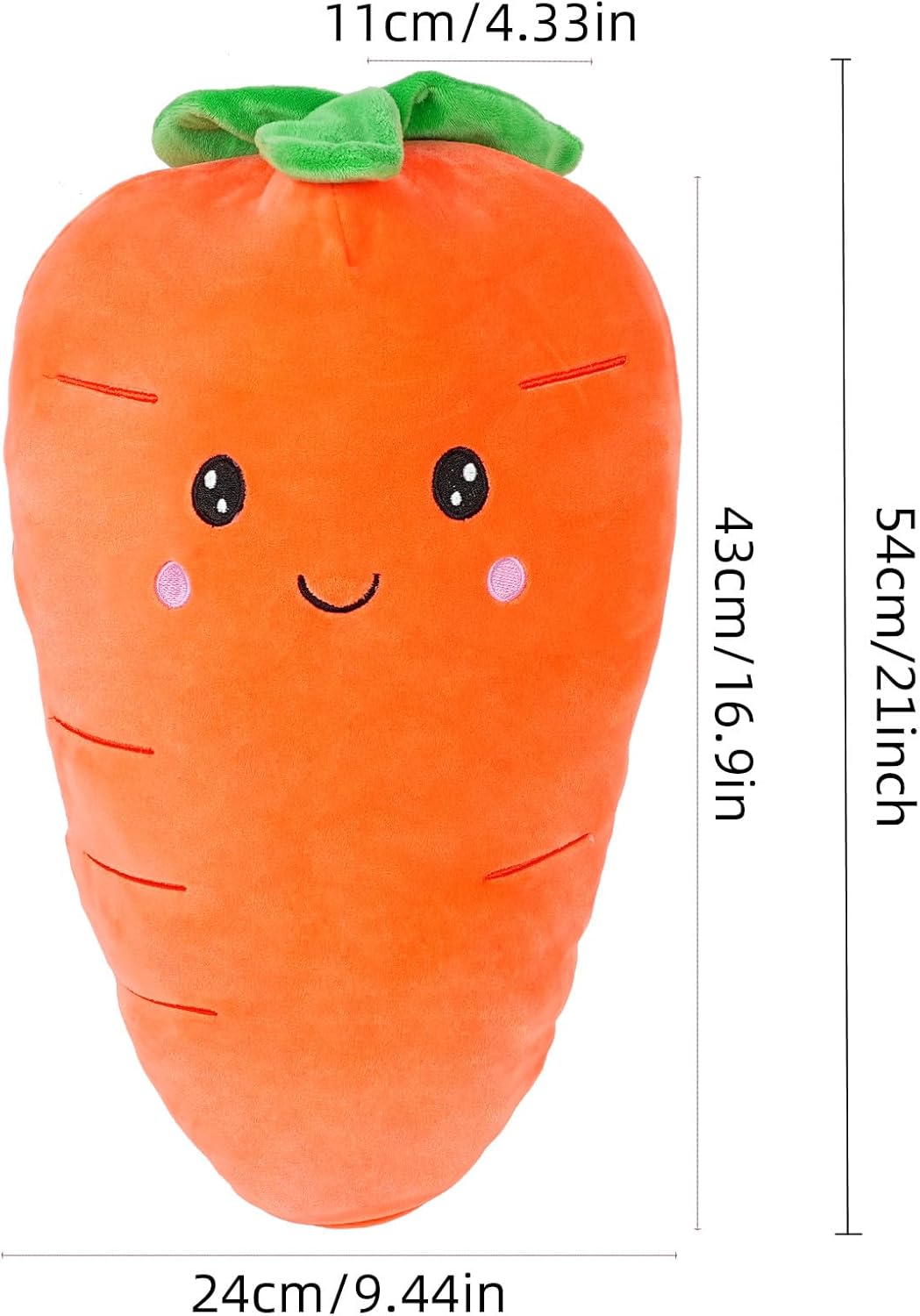 ASkinds Cartoon Carrot Plush Pillow - Cute Stuffed Toy for Kids