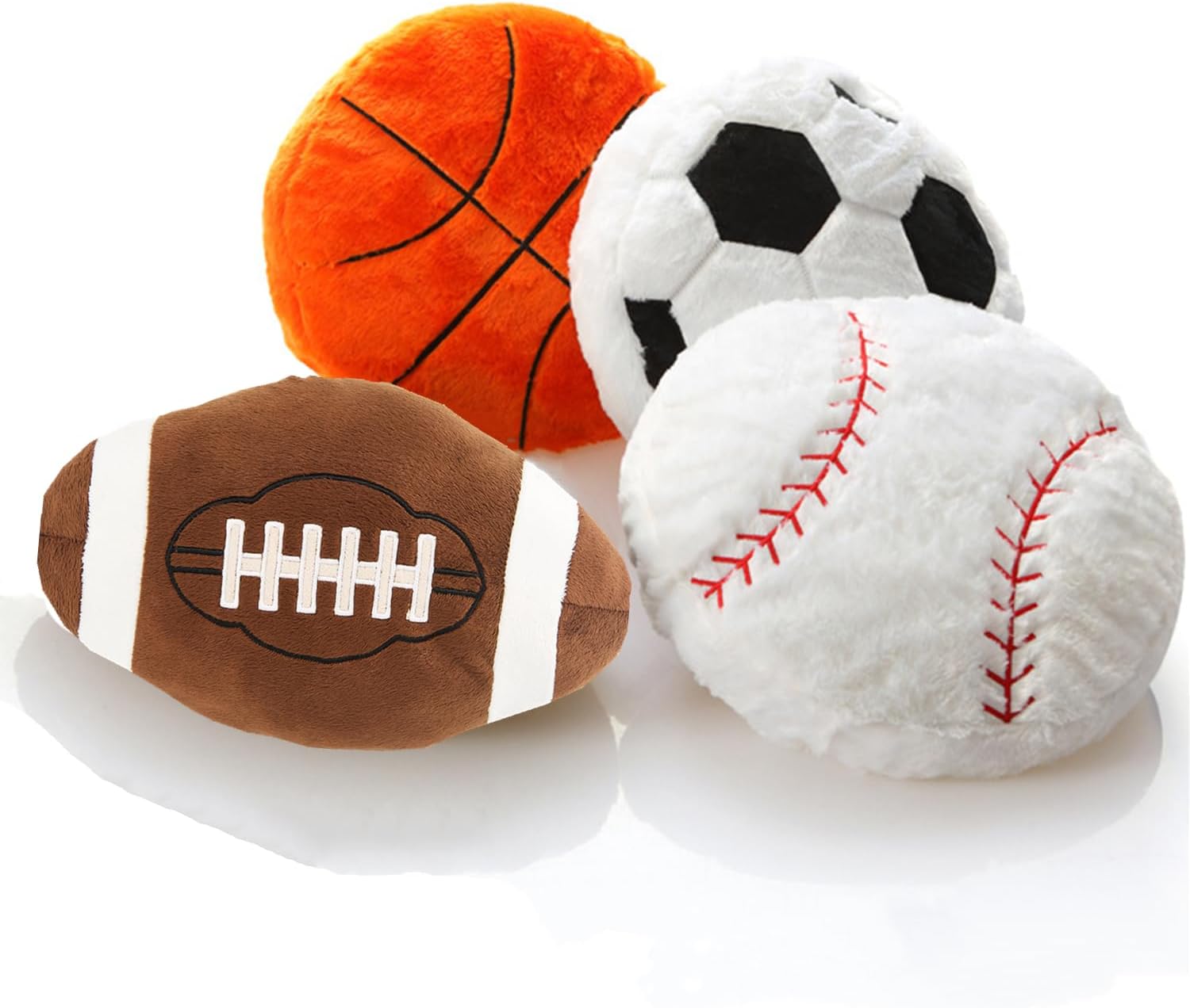 4 Pcs Sports Themed Fluffy Throw Pillows