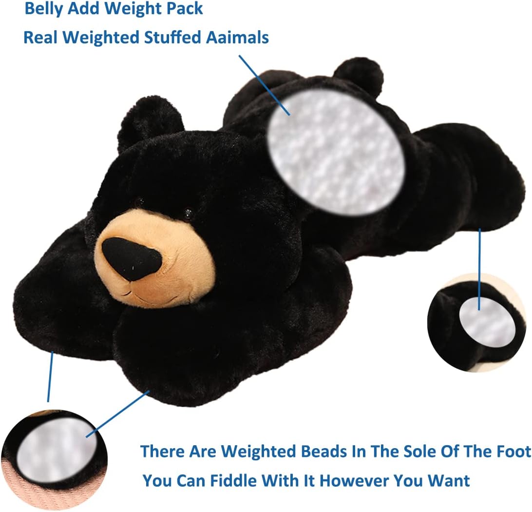 Doireum Weighted Black Bear Plush Toy 62 Lbs
