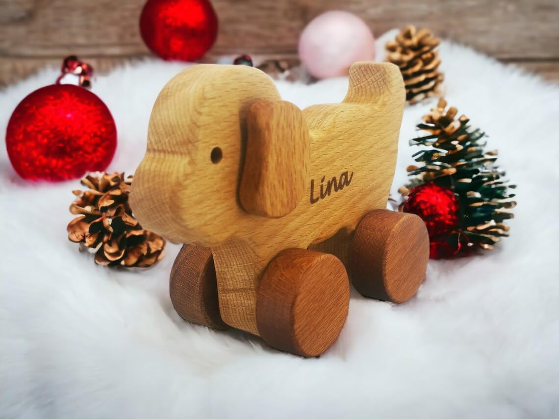 Personalized Wooden Dog Toy For Baby Boy