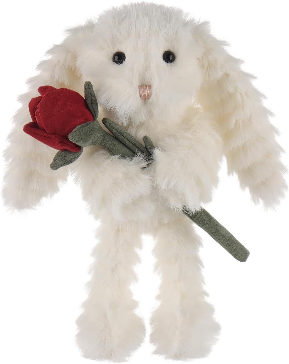 Apricot Lamb Huffy Rabbit with Rose Plush Toy