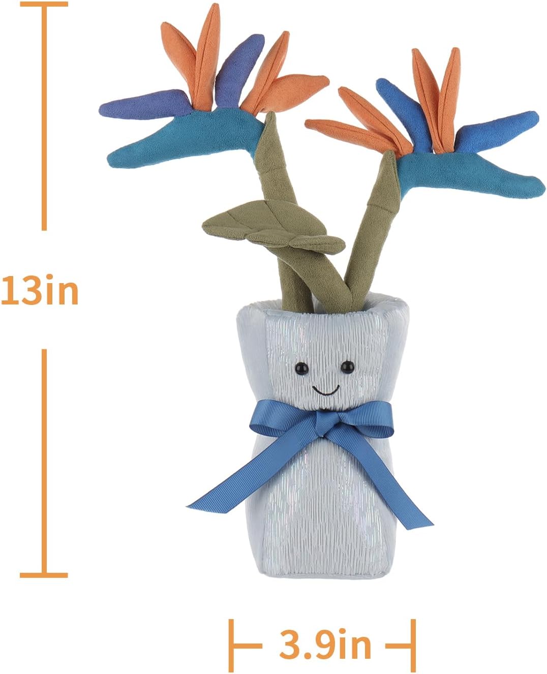 Apricot Lamb Paradise Bird Vase Stuffed Animal - 13 Inches