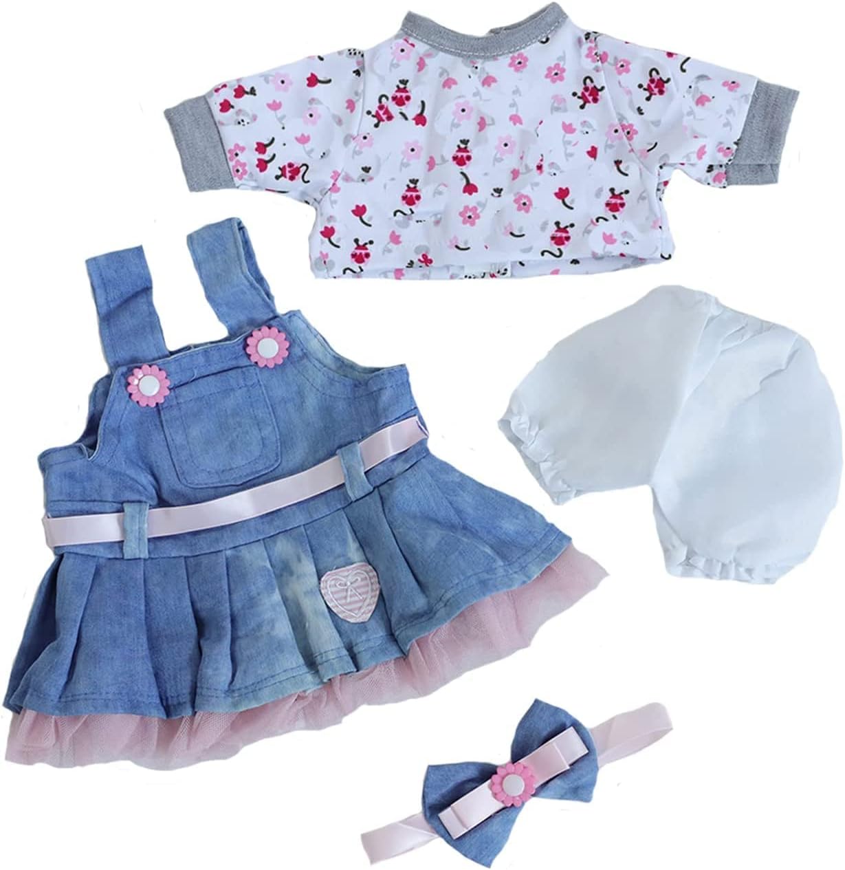 ZIYIUI Reborn Baby Doll 5pcs Outfit for 17-22 Inch Girl
