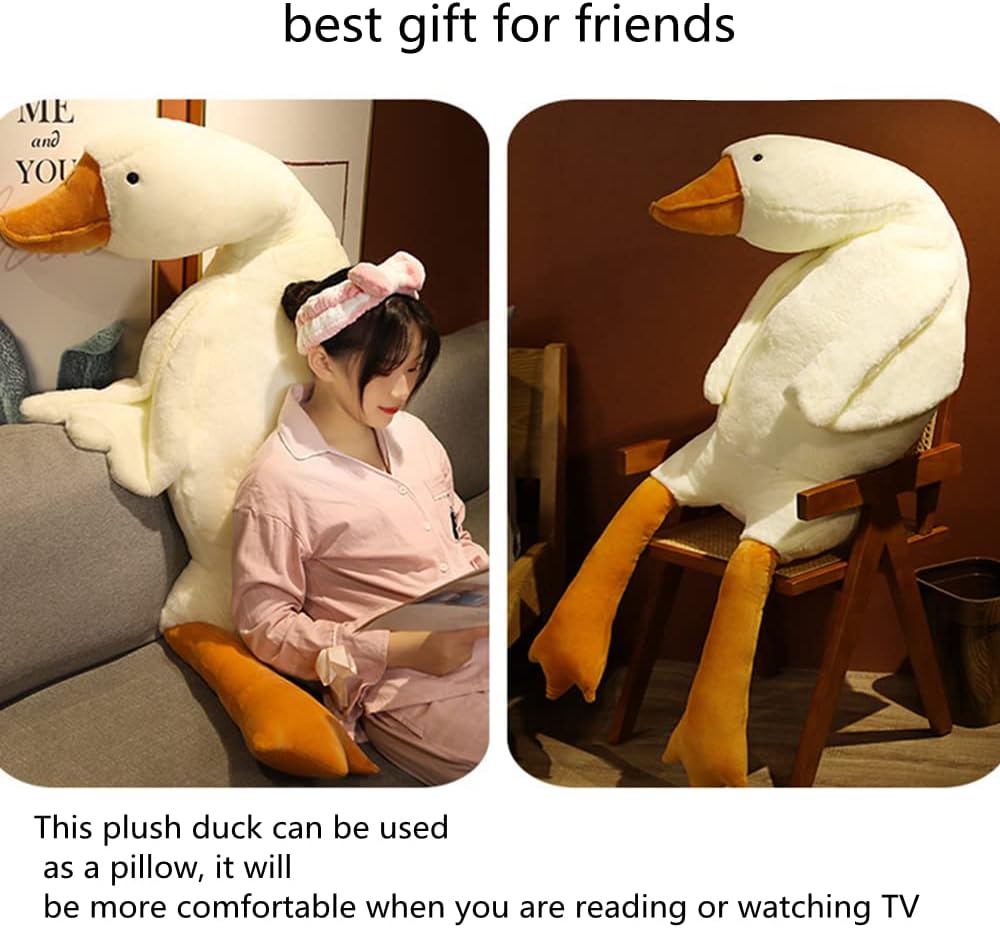 FANGYU Goose Plush Pillow Toy Big White Swan for Everyone