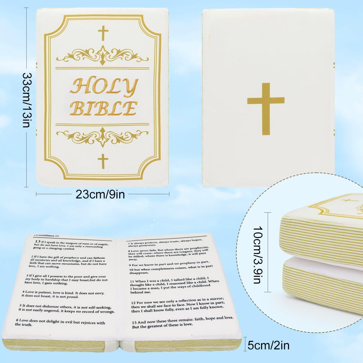 Yelakey Bible Pillow Book Plush with Openable Bible
