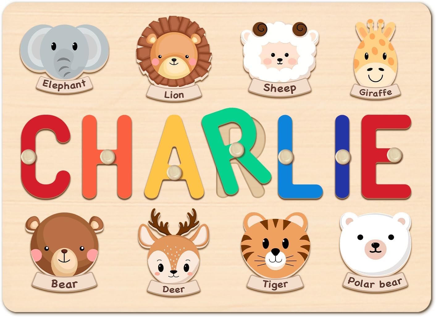 Personalized Name Puzzle with Custom Blessing for Toddlers