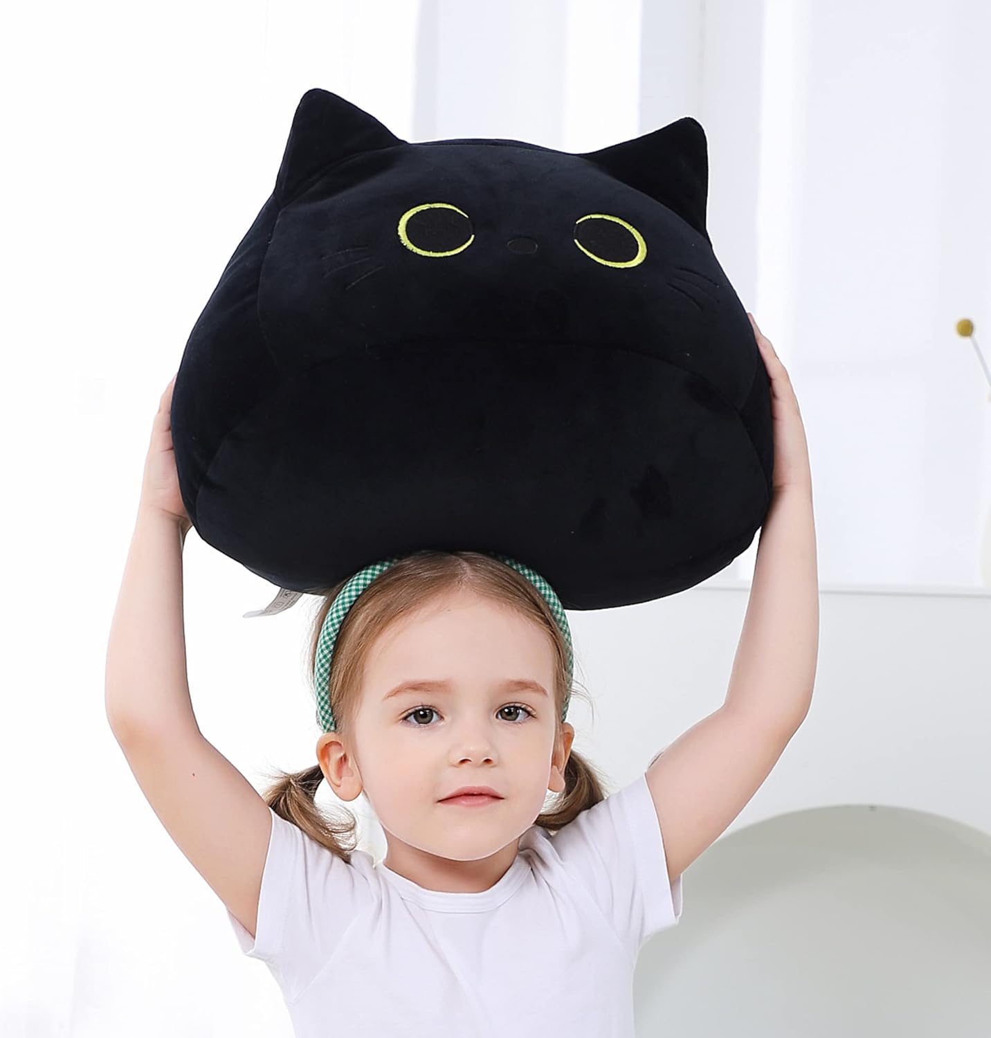 Black Cat Plush Pillow 16-Inch Soft Plush Toy