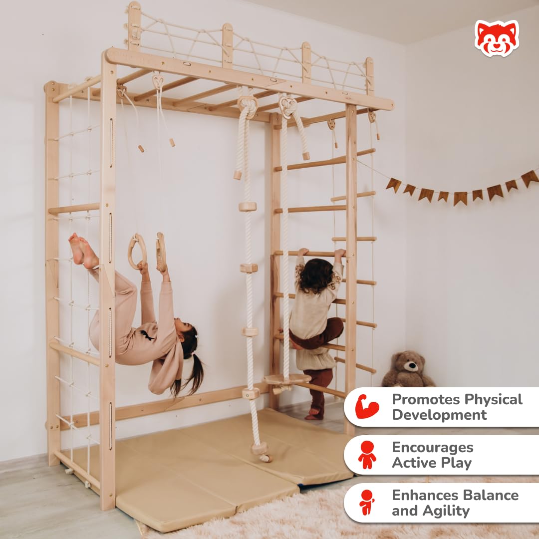 Wood And Hearts Bridge Swedish Ladder - Indoor Play Gym for Kids